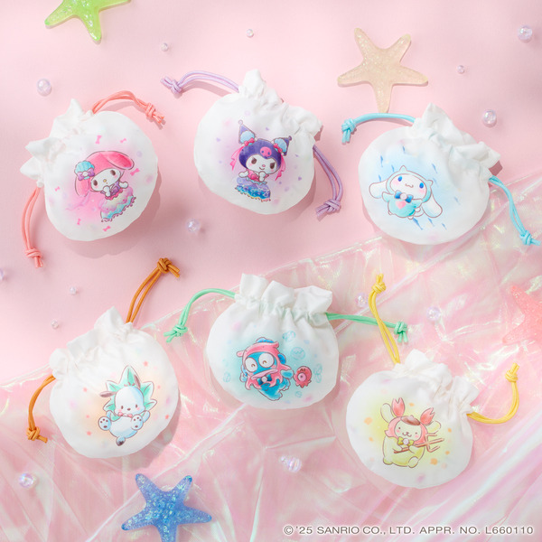 「ナムコdeハロウィン2025～マーメイドファンタジー」1,000円投入特典のミニ巾着（C）'25 SANRIO CO., LTD. APPR. NO. L660110