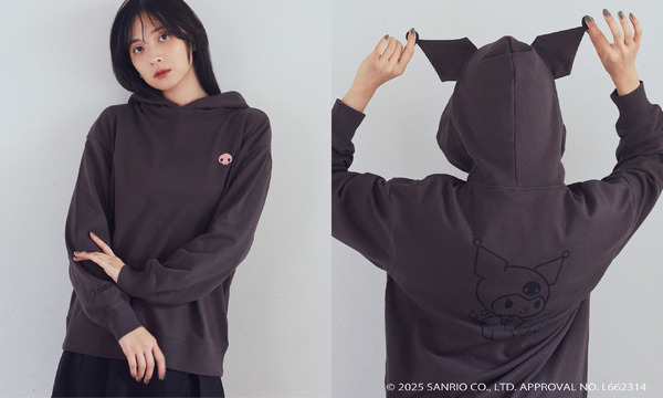 マイメロディ＆クロミ/earth 耳付きフーディー