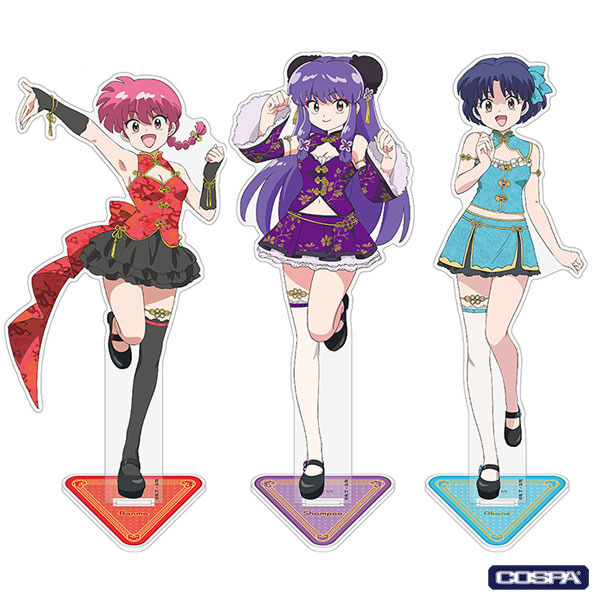 TVアニメ『らんま1/2』「描き下ろし アクリルスタンド（大） チャイナ×アイドルVer.」らんま、シャンプー、あかねの全3種（C）高橋留美子・小学館／「らんま1/2」製作委員会