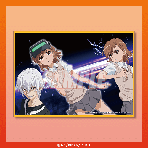 『とある科学の超電磁砲T』Newtype オンラインくじ　C賞：ミニ色紙 御坂美琴＆御坂妹＆アクセラレータ（C）2018 鎌池和馬／冬川基／ＫＡＤＯＫＡＷＡ／PROJECT-RAILGUN T