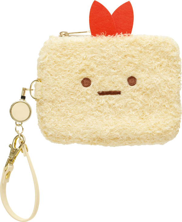 すみっコぐらしコレクション「ぬいぐるみリール付パスケース えびふらいのしっぽ」（C）2025 SAN-X CO., LTD. ALL RIGHTS RESERVED.