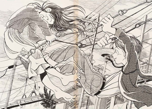 WEEKLY漫画アクション新人賞募集イラスト、1992年 (C)こうの史代