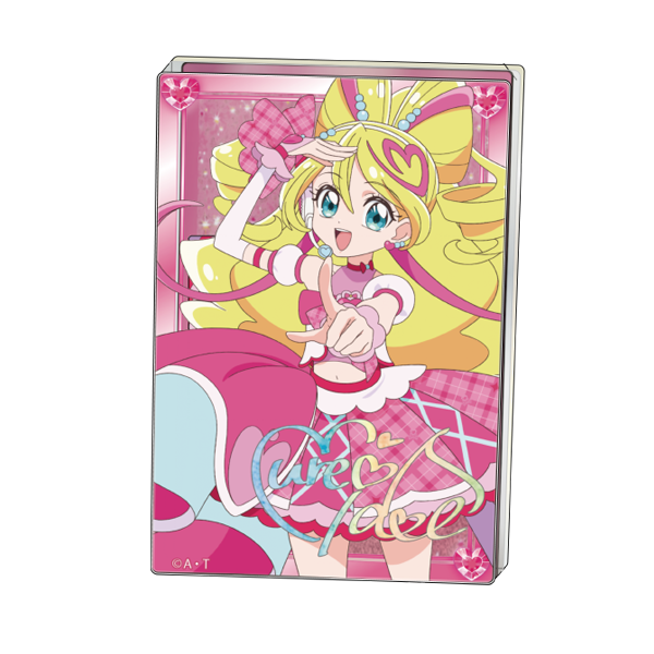 「キミとアイドルプリキュア♪展」オリジナルグッズ：リキッドラメアクリルブロック〈キュアアイドル〉（C）ABC-A・東映アニメーション