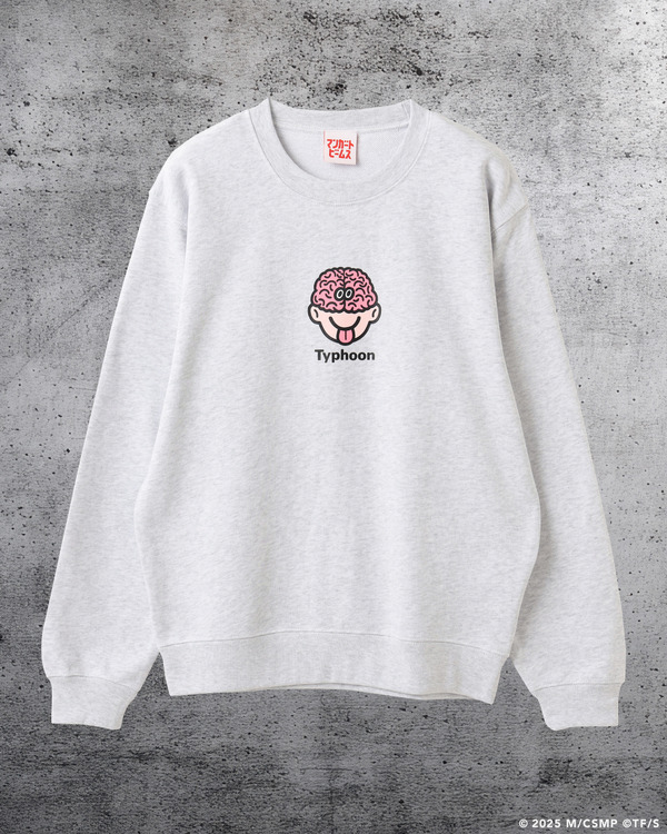 劇場版『チェンソーマン レゼ篇』× マンガート ビームス「台風の悪魔 クルースウェット」フロント（C）2025 M/CSMP（C）TF/S