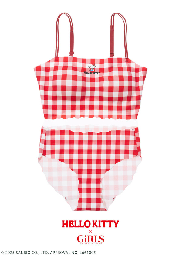 ハローキティ　Ｐｅａｓｙノンワイヤーブラ＆ハローキティ　Ｐｅａｓｙショーツ