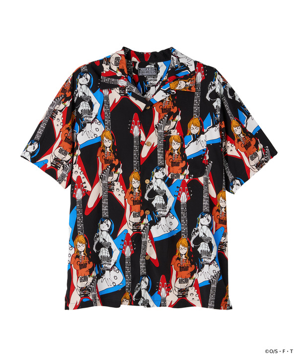 ONE PIECE×HYSTERIC GLAMOUR「NAMI ＆ BOA.HANCOCK TWIN GUITAR柄オープンカラーシャツ」（C）O/S・F・T