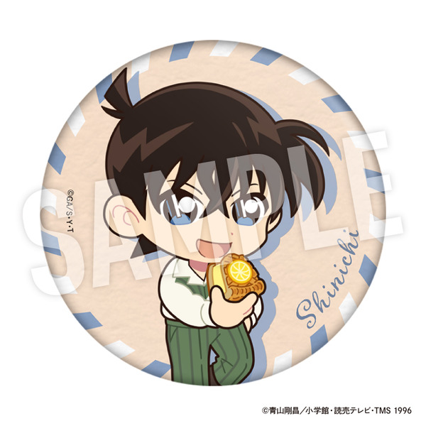 TVアニメ『名探偵コナン』weekend holidayデフォルメシリーズ「トレーディング缶バッジ　工藤新一」（C）青山剛昌／小学館・読売テレビ・TMS 1996