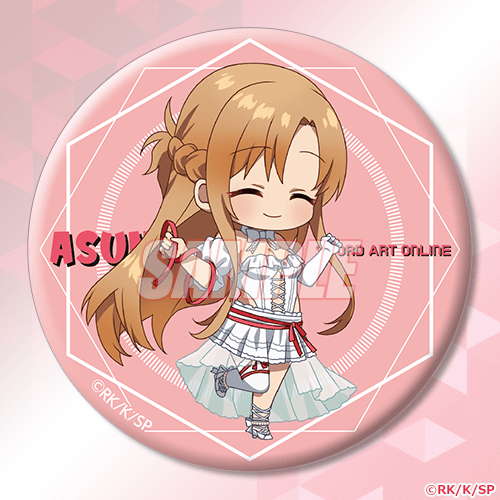 くじ引き堂「TVアニメ『ソードアート・オンライン』アスナ バースデーオンラインくじ 2025」D賞：BIG缶バッジ アスナ Ver.White ミニキャラ 2（C）RK/K/SP
