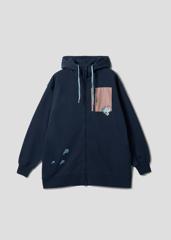 ポケットモンスター×グラニフ「ムウマ｜裏毛ロングジップパーカー」（C）Nintendo・Creatures・GAME FREAK・TV Tokyo・ShoPro・JR Kikaku （C）Pokemon