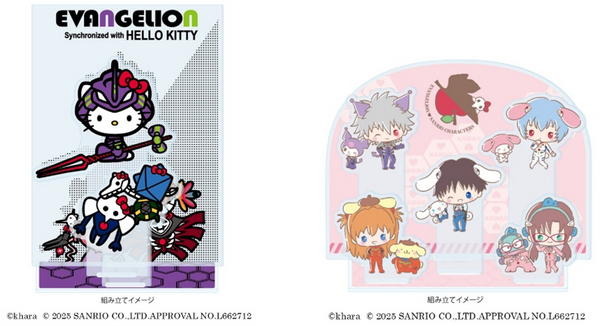 「エヴァンゲリオン×サンリオキャラクターズ」アクリルジオラマプレート（C）khara（C）2025 SANRIO CO., LTD. APPR. NO. L662712