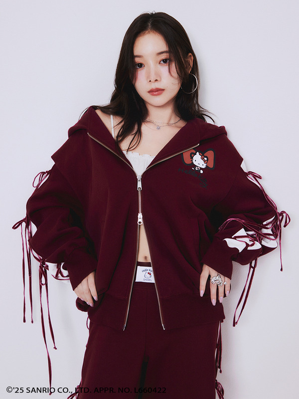 【HELLO KITTY】レースアップパーカー