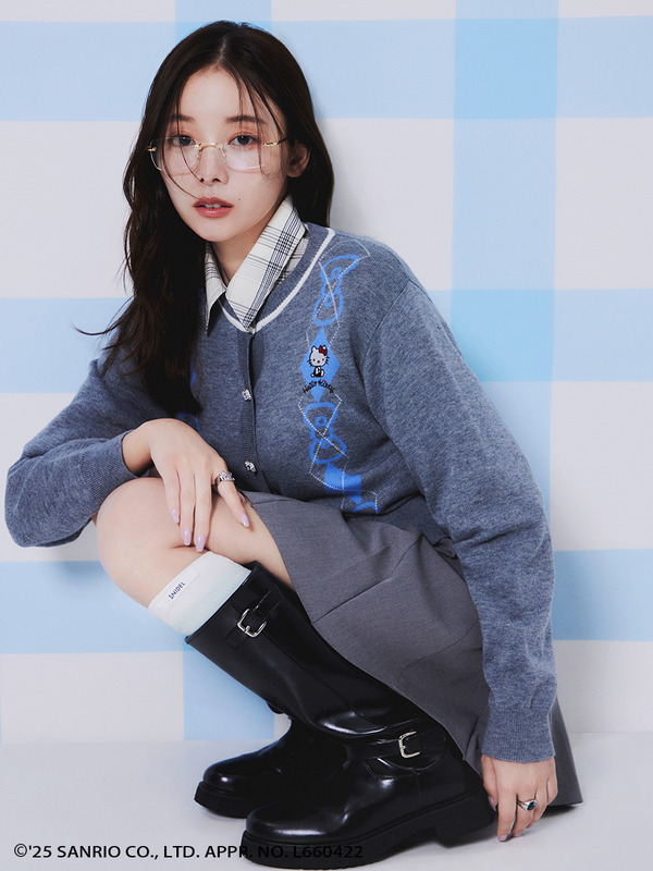 【HELLO KITTY】アーガイルカーディガン