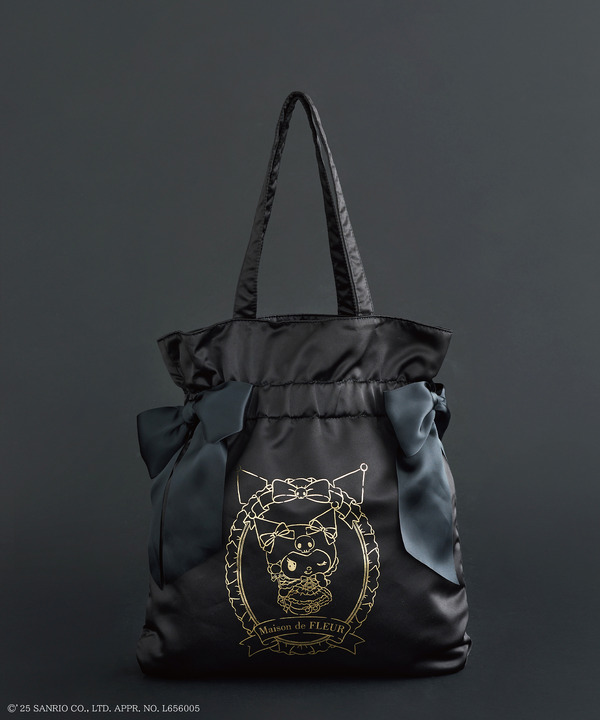 Maison de FLEUR × KUROMI ＆ MY MELODY「KUROMI ダブルリボントートバッグ」（C）25 SANRIO CO., LTD. APPR. NO. L656005