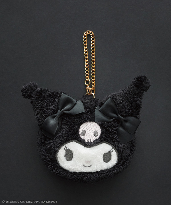 Maison de FLEUR × KUROMI ＆ MY MELODY「KUROMI　フェイスポーチチャーム」（C）25 SANRIO CO., LTD. APPR. NO. L656005