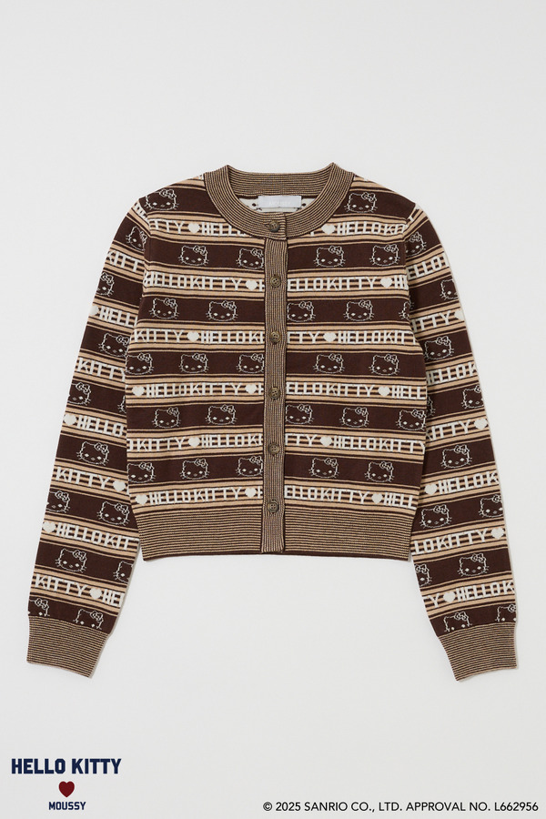 HELLO KITTY×MOUSSY「HELLO KITTY RETRO STRIPE CD　BROWN」（C）25 SANRIO CO., LTD. APPR. NO. L662956