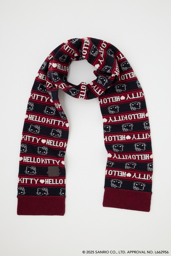 HELLO KITTY×MOUSSY「HELLO KITTY RETRO STRIPE STOLE　NAVY」（C）25 SANRIO CO., LTD. APPR. NO. L662956