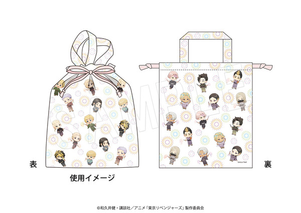 ちりめん風リボン巾着バッグ