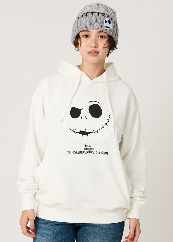 『ナイトメアー・ビフォア・クリスマス』×グラニフ「ジャック フェイス｜エンボス裏毛パーカー」（C）Disney