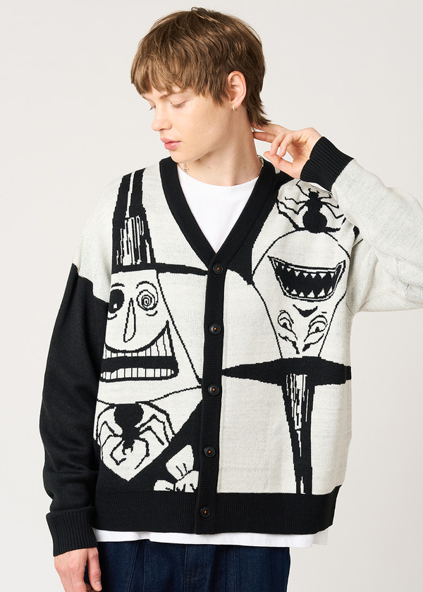 『ナイトメアー・ビフォア・クリスマス』×グラニフ「メイヤー｜ウォッシャブルジャカードカーディガン」（C）Disney