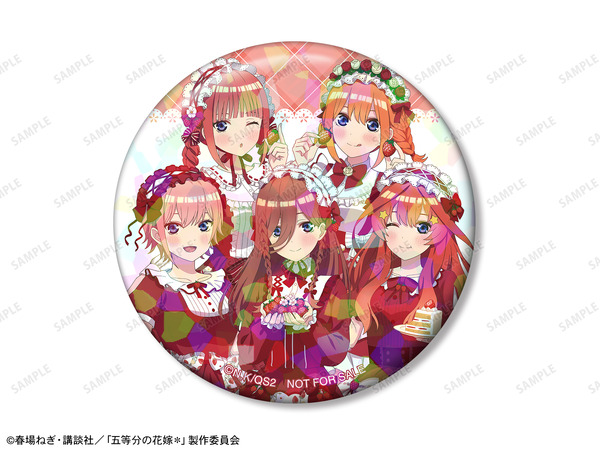 TVスペシャルアニメ『五等分の花嫁＊』描き下ろし 集合 ショートケーキイメージコーデver. 75mmホログラム缶バッジ アニメイト限定特典（C）春場ねぎ・講談社／「五等分の花嫁＊」製作委員会