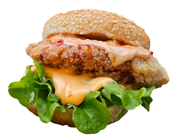 武道と三ツ谷のプレミアムまるチキバーガー