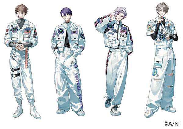 撮りおろしビジュアル（左から加賀美ハヤト、剣持刀也、不破湊、甲斐田晴）