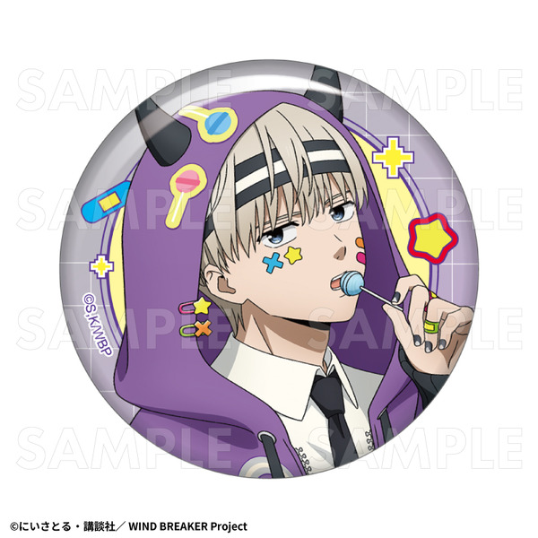 TVアニメ『WIND BREAKER』「でびデコパーカー」トレーディング缶バッジ【梶 蓮】（C）にいさとる・講談社／WIND BREAKER Project
