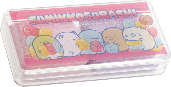 すみっコぐらし「グミグミパーティー」ねり消し　ピーチ＆グレープの香り付き（C）2025 SAN-X CO., LTD. ALL RIGHTS RESERVED.