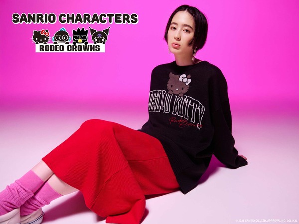 サンリオの人気キャラクター「ハローキティ」「ハンギョドン」「バッドばつ丸」「クロミ」と、ファッションブランドRODEO CROWNS WIDE BOWL (ロデオクラウンズ ワイドボウル)がコラボレーション