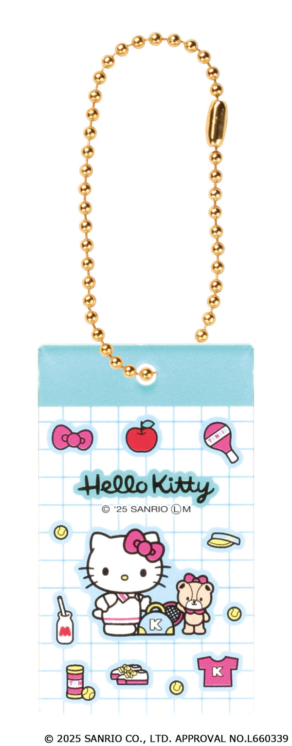 「ハローキティ シール風アクリルキーチェーン」テニス