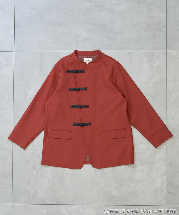 TVアニメ『らんま1/2』× earth music＆ecology Japan Label「チャイナシャツジャケット」ボルドー（C）高橋留美子・小学館/「らんま1/2」製作委員会