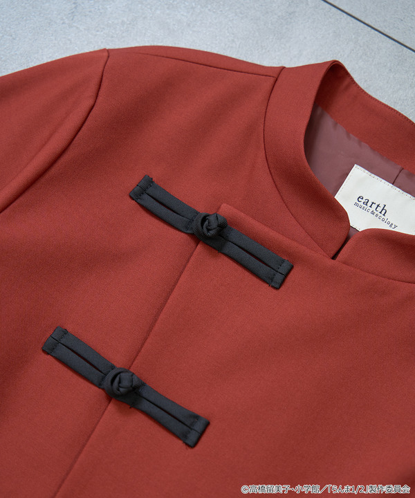 TVアニメ『らんま1/2』× earth music＆ecology Japan Label「チャイナシャツジャケット」ボルドー（C）高橋留美子・小学館/「らんま1/2」製作委員会