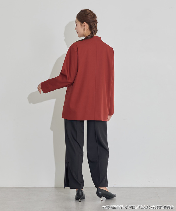 TVアニメ『らんま1/2』× earth music＆ecology Japan Label「チャイナシャツジャケット」ボルドー　着用イメージ（C）高橋留美子・小学館/「らんま1/2」製作委員会