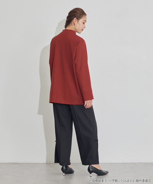 TVアニメ『らんま1/2』× earth music＆ecology Japan Label「チャイナシャツジャケット」ボルドー　着用イメージ（C）高橋留美子・小学館/「らんま1/2」製作委員会