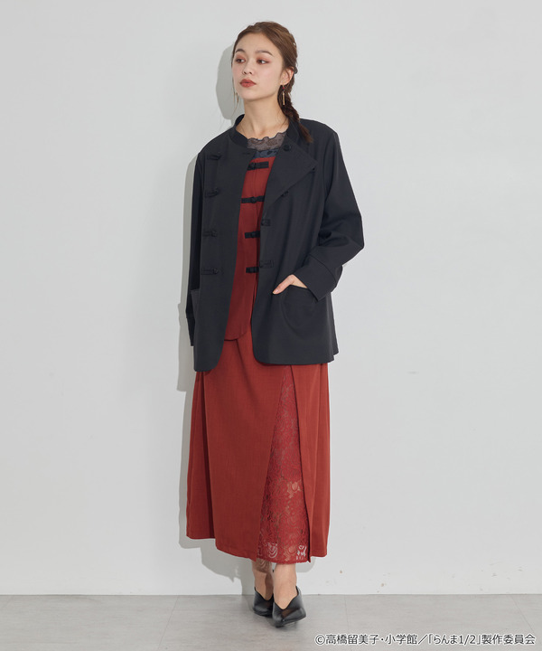 TVアニメ『らんま1/2』× earth music＆ecology Japan Label「チャイナシャツジャケット」ブラック　着用イメージ（C）高橋留美子・小学館/「らんま1/2」製作委員会