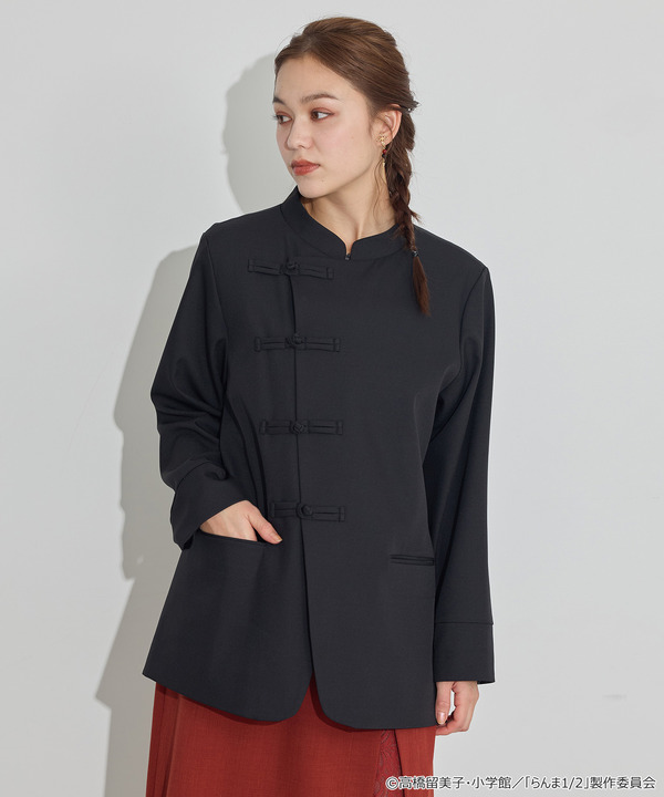 TVアニメ『らんま1/2』× earth music＆ecology Japan Label「チャイナシャツジャケット」ブラック　着用イメージ（C）高橋留美子・小学館/「らんま1/2」製作委員会