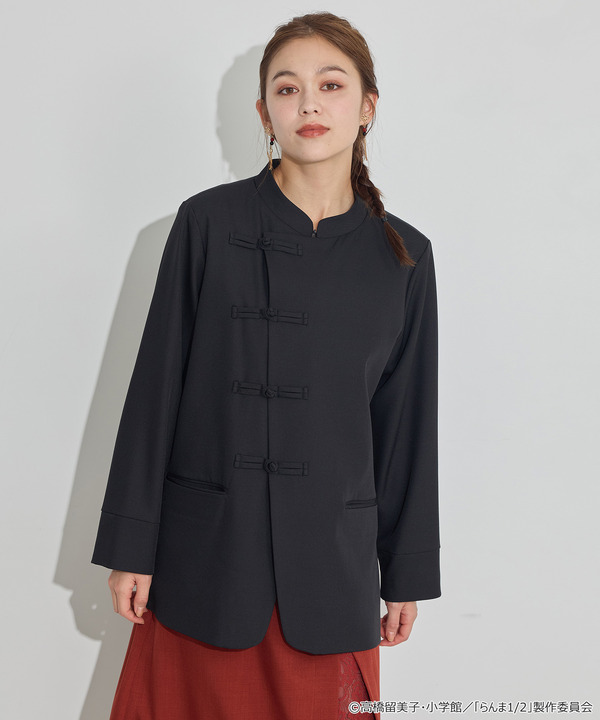 TVアニメ『らんま1/2』× earth music＆ecology Japan Label「チャイナシャツジャケット」ブラック　着用イメージ（C）高橋留美子・小学館/「らんま1/2」製作委員会