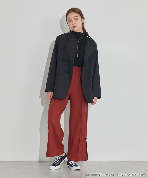 TVアニメ『らんま1/2』× earth music＆ecology Japan Label「チャイナシャツジャケット」ブラック　着用イメージ（C）高橋留美子・小学館/「らんま1/2」製作委員会