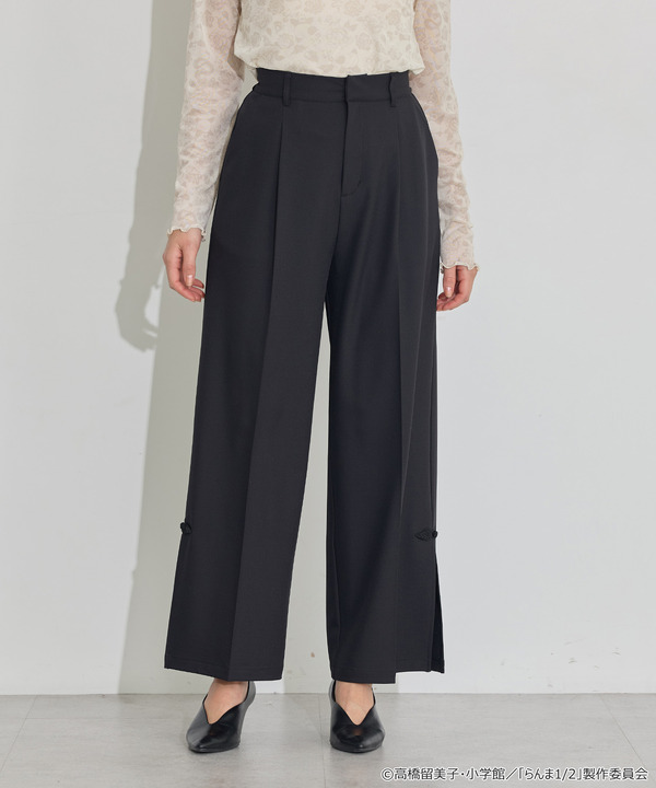 TVアニメ『らんま1/2』× earth music＆ecology Japan Label「チャイナパンツ」ブラック　着用イメージ（C）高橋留美子・小学館/「らんま1/2」製作委員会