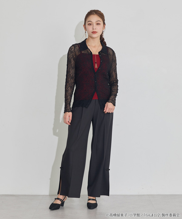 TVアニメ『らんま1/2』× earth music＆ecology Japan Label「チャイナパンツ」ブラック　着用イメージ（C）高橋留美子・小学館/「らんま1/2」製作委員会