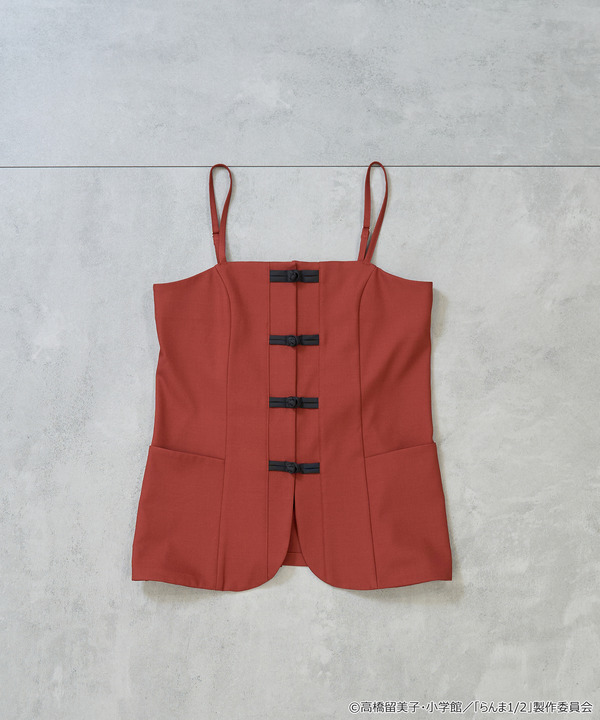 TVアニメ『らんま1/2』× earth music＆ecology Japan Label「チャイナビスチェ」ボルドー（C）高橋留美子・小学館/「らんま1/2」製作委員会