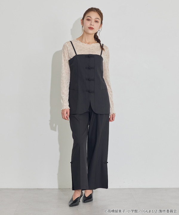 TVアニメ『らんま1/2』× earth music＆ecology Japan Label「チャイナビスチェ」ブラック　着用イメージ（C）高橋留美子・小学館/「らんま1/2」製作委員会