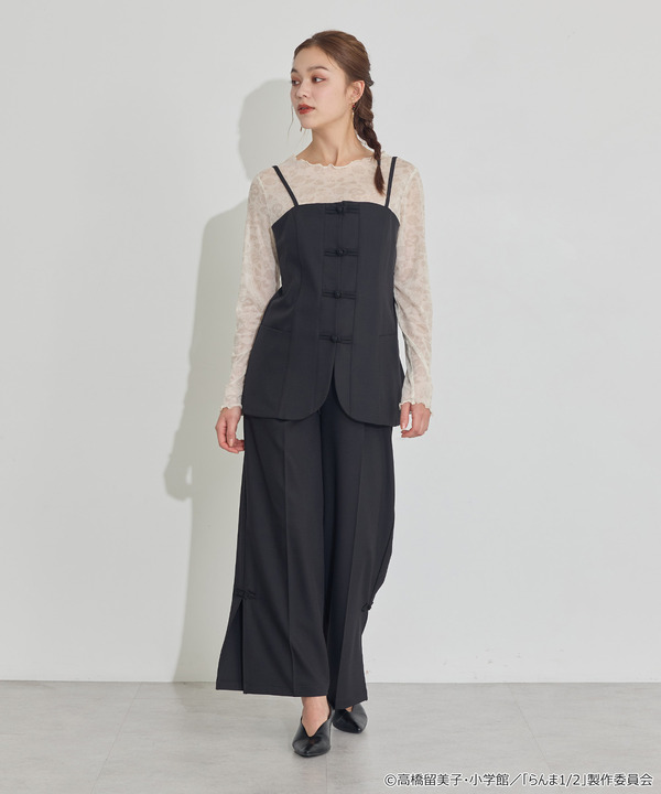 TVアニメ『らんま1/2』× earth music＆ecology Japan Label「チャイナビスチェ」ブラック　着用イメージ（C）高橋留美子・小学館/「らんま1/2」製作委員会