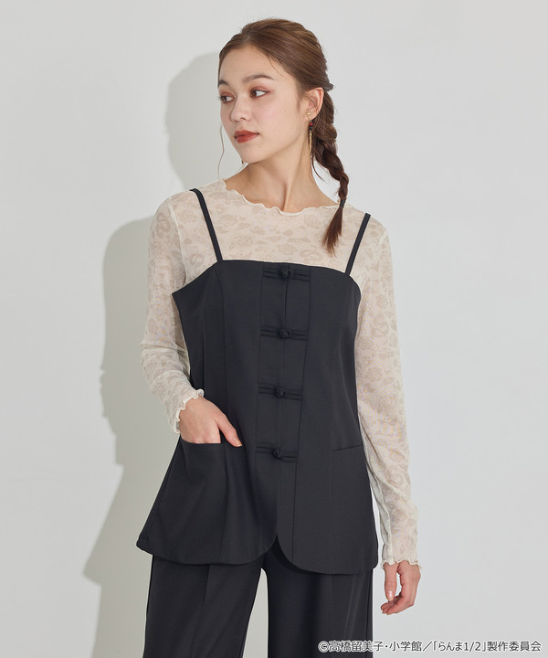 TVアニメ『らんま1/2』× earth music＆ecology Japan Label「チャイナビスチェ」ブラック　着用イメージ（C）高橋留美子・小学館/「らんま1/2」製作委員会