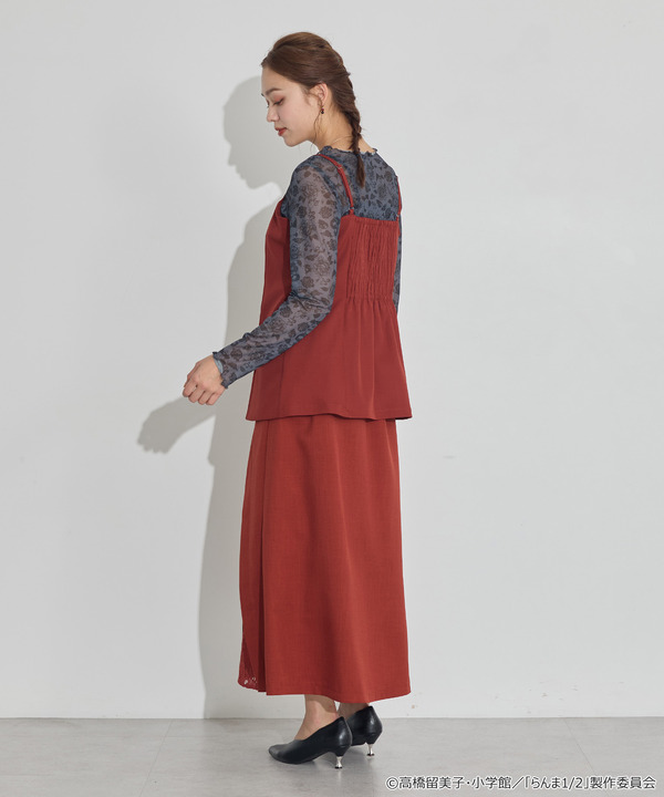 TVアニメ『らんま1/2』× earth music＆ecology Japan Label「チャイナビスチェ」ボルドー　着用イメージ（C）高橋留美子・小学館/「らんま1/2」製作委員会