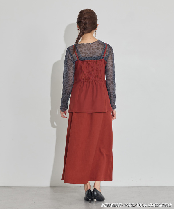 TVアニメ『らんま1/2』× earth music＆ecology Japan Label「チャイナビスチェ」ボルドー　着用イメージ（C）高橋留美子・小学館/「らんま1/2」製作委員会