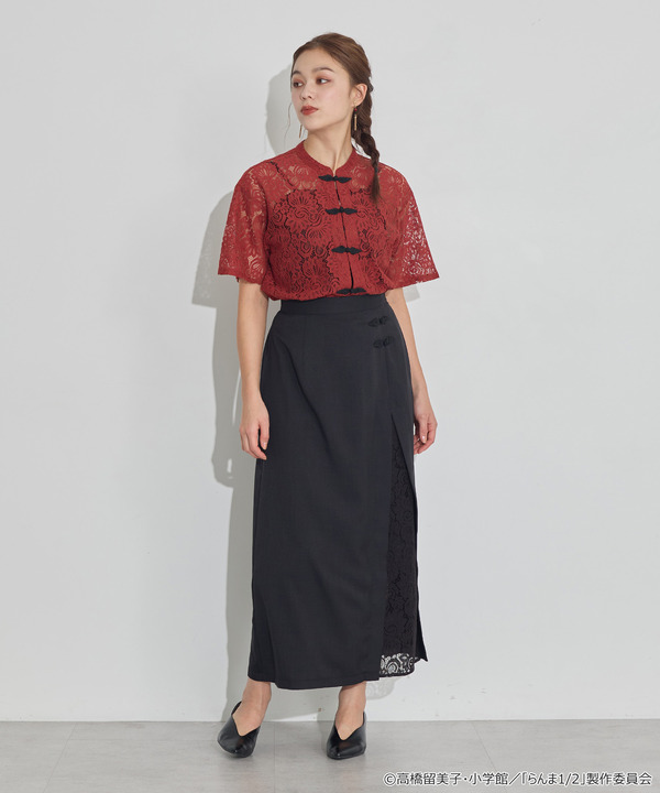 TVアニメ『らんま1/2』× earth music＆ecology Japan Label「チャイナスカート」ブラック　着用イメージ（C）高橋留美子・小学館/「らんま1/2」製作委員会