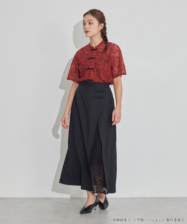 TVアニメ『らんま1/2』× earth music＆ecology Japan Label「チャイナスカート」ブラック　着用イメージ（C）高橋留美子・小学館/「らんま1/2」製作委員会