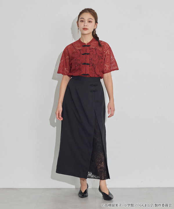 TVアニメ『らんま1/2』× earth music＆ecology Japan Label「チャイナスカート」ブラック　着用イメージ（C）高橋留美子・小学館/「らんま1/2」製作委員会