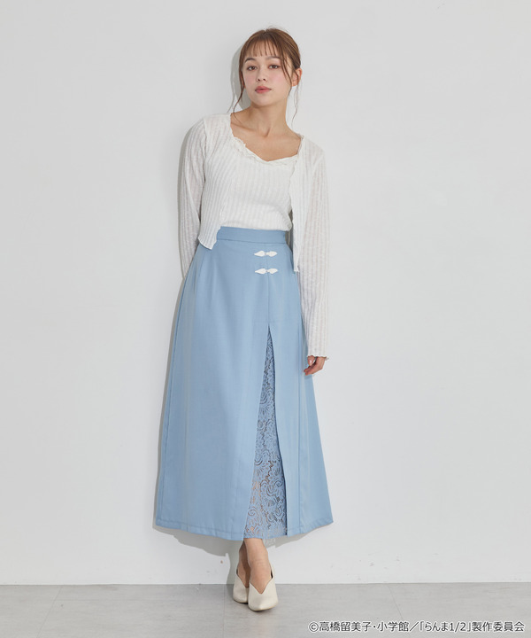 TVアニメ『らんま1/2』× earth music＆ecology Japan Label「チャイナスカート」ライトブルー　着用イメージ（C）高橋留美子・小学館/「らんま1/2」製作委員会